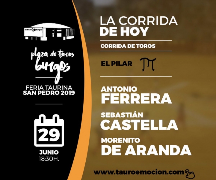 CORRIDA DE HOY BURGOS 29 JUNIO