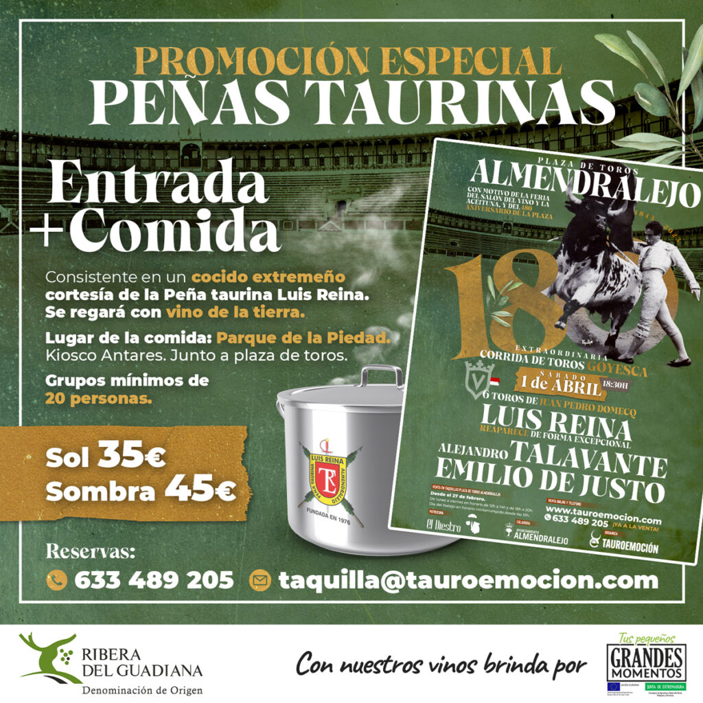 promoción peñas plaza de toros Almendralejo 2023