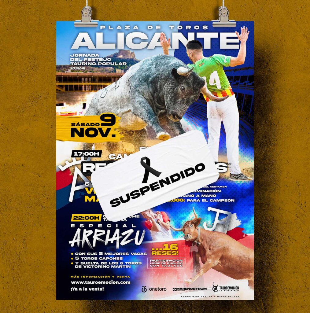 Suspendida la jornada del festejo popular de este fin de semana en Alicante